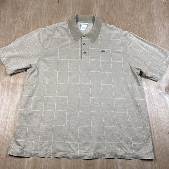 Lacoste Mens Tan Short Sleeve Polo Shirt Size 7 - Picture 1 of 5